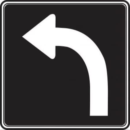 Accuform TRAFFIC SIGN  LANE TURNS LEFT 24 in  X FRR025DP